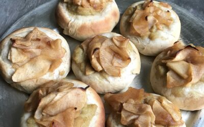 Norwegian Cardamom Buns with Vanilla Custard and Caramelized Cinnamon Apples