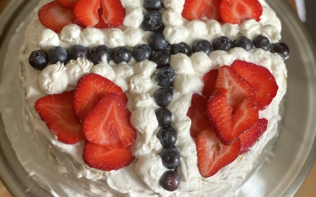 Norwegian Flag Cake for May 17th